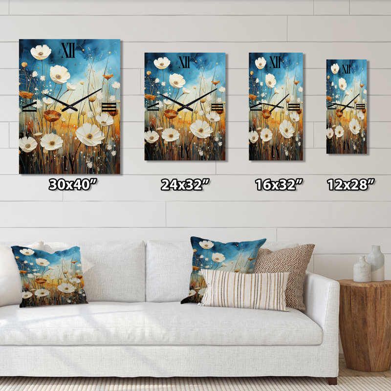 Jermario - Horloges murales florales, Très grand