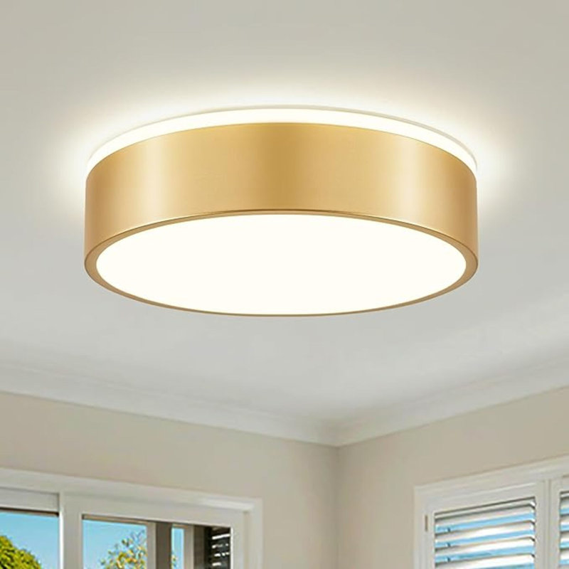 Plafonnier à DEL à intensité variable, 2700K-6000K 5CCT dans un plafonnier encastré moderne, plafonnier rond en métal minimaliste pour la cuisine de la chambre à coucher, couloir, salle de lavage - 11,8 po