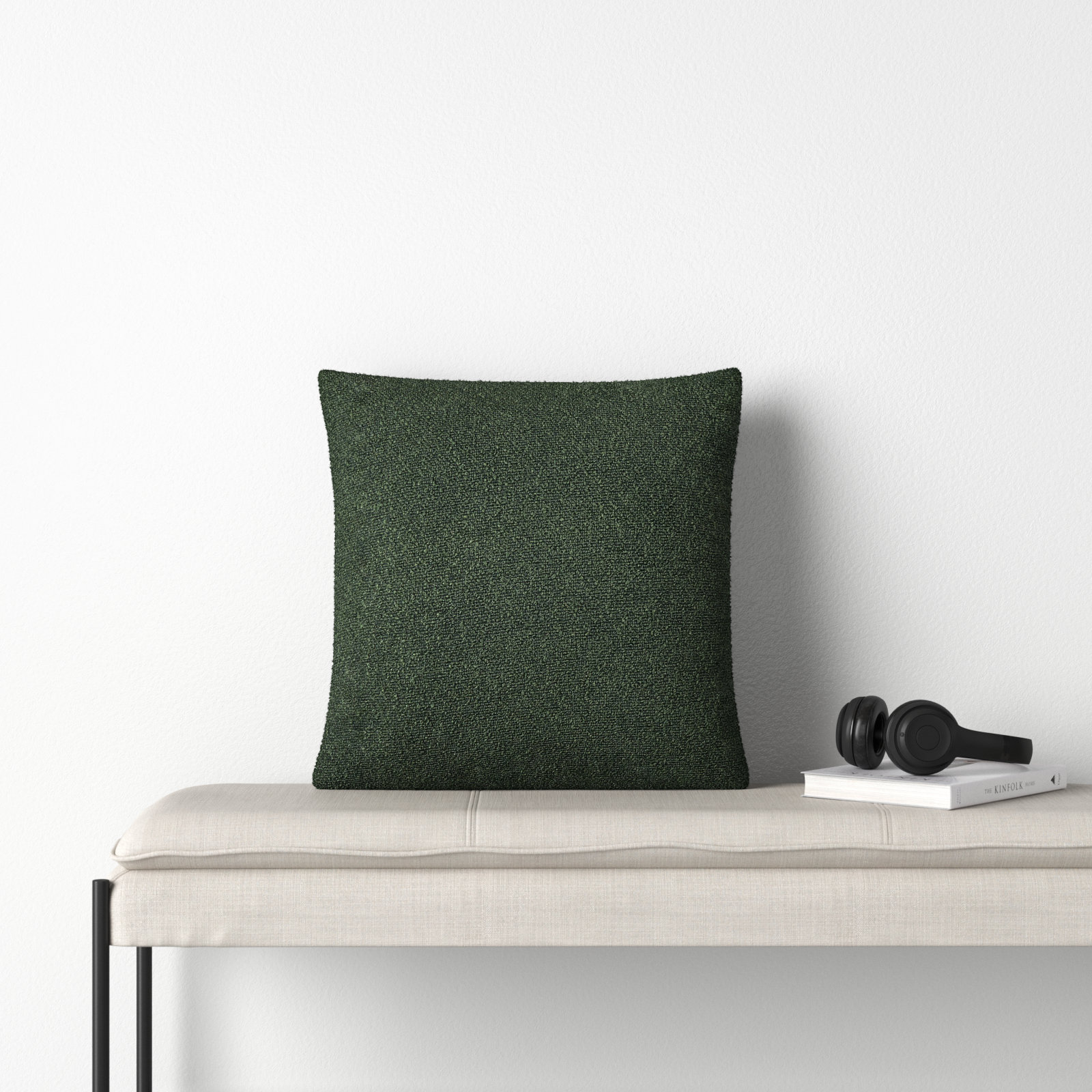 Amalfi Pillow Cover, Polyester/Polyfill, Square 22", Green