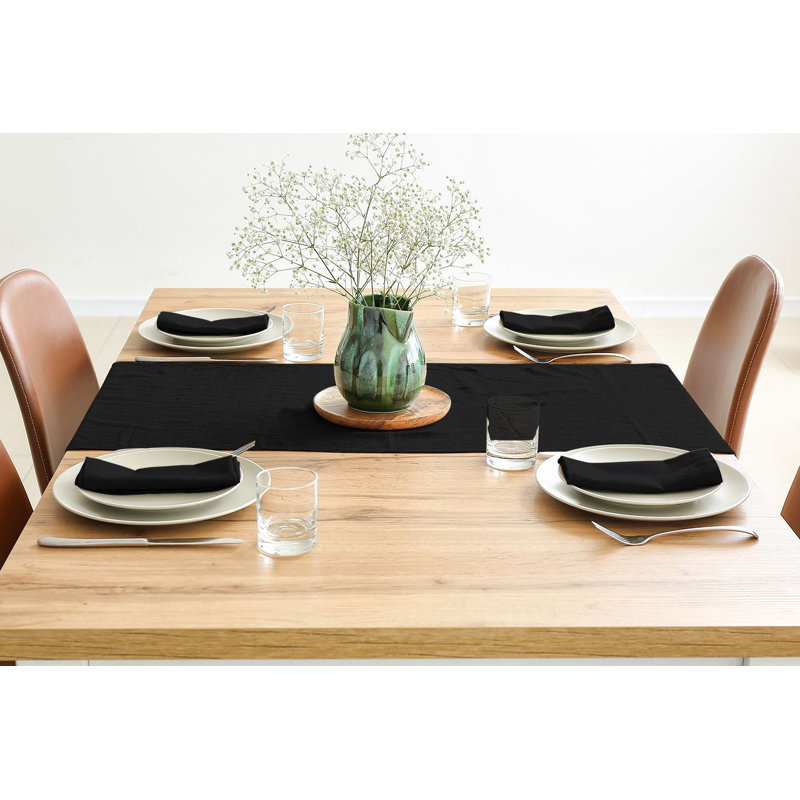 Ensemble de serviettes de table carré, Noir, L 20 po x L 20 po