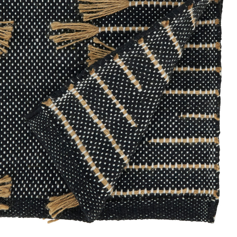 Rustic Charm Zig Zag Tassel Table Runner