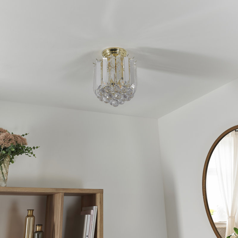 Kacey Acrylic Flush Mount, Brass Effect Plated