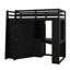 Twin Size Loft Bed With Integrated Spacious Wardrobe And Workstation, All-In-One Elevated Bed For Space Saving With Pull-Out Keyboard Shelf, Charging Point And Dual Metal Lamps-375217683