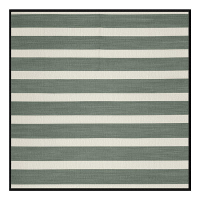  Tapis blanc lavable à rayures sauge