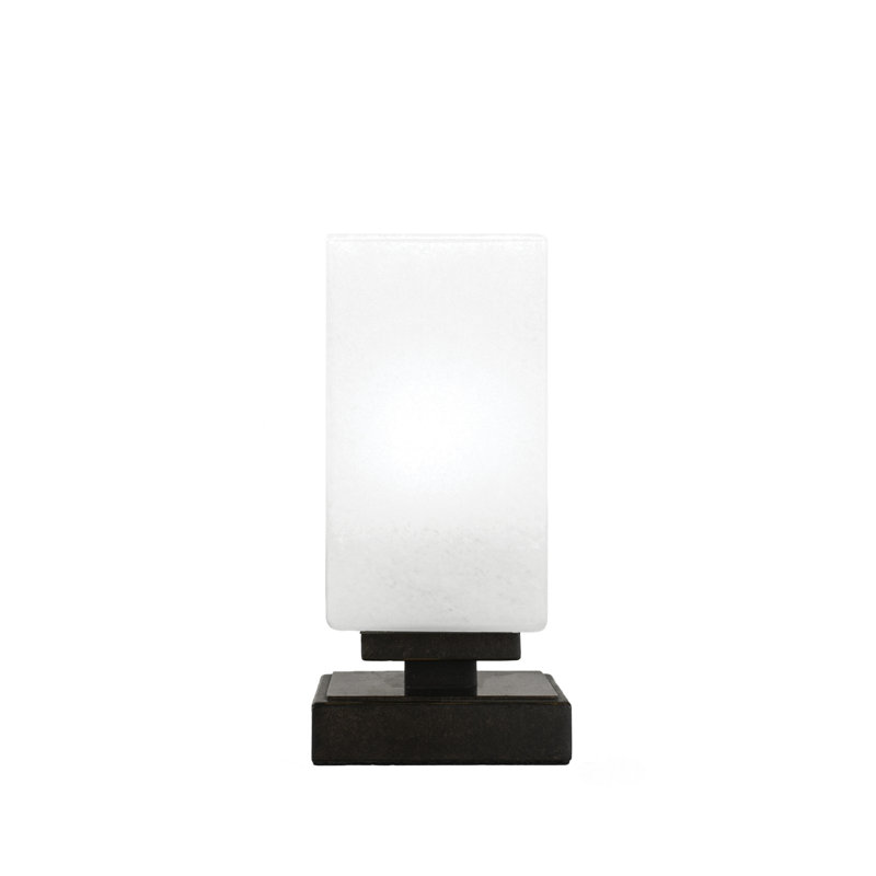 Lampe d'appoint Luna avec finition en verre de 3,5 po, Brun, Noir, Blanc