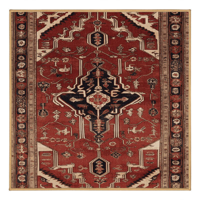 Machine Washable Persian Brown Area Rug