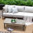 Harmonti Patio 5 Person Aluminum Swivel Conversation Set With Ottomans And Cushions-1204140329