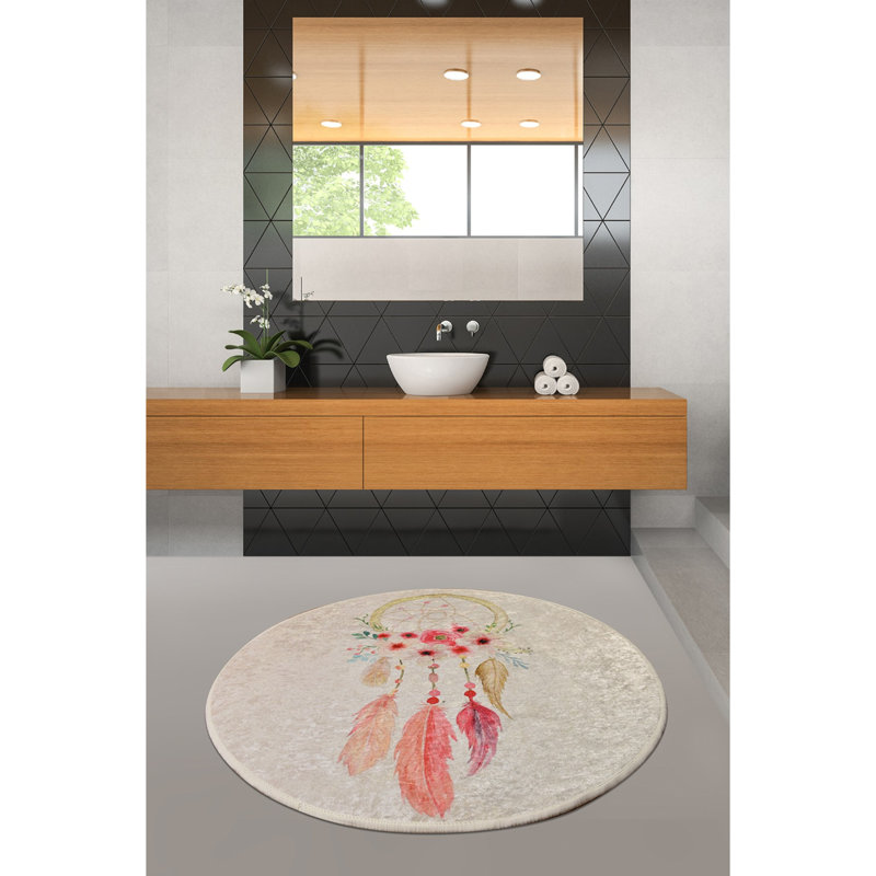 Tapis de bain de qualité supérieure, diamètre de 39,4 pouces, 100% polyester, antiallergique, anti-poussière et antitache, surface antidérapante | Lavable à la machine à 86 ° F, 700 g / m² | Doux et durable pour la sécurité et le confort de la salle de bain