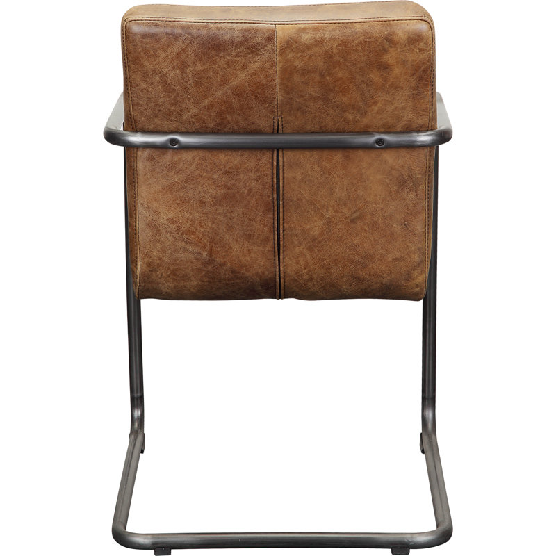 Middendorf Arm Chair, Brown Genuine Leather