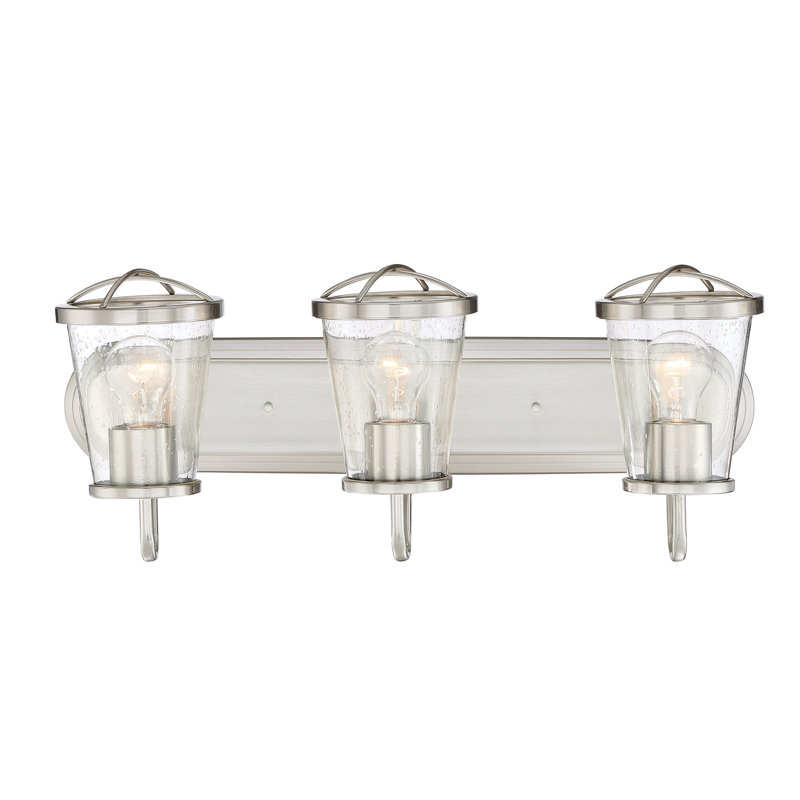 Éclairage de salle de bain à intensité variable 3 lumières Malmesbury, Satin platine