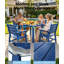 Ensembles repas d'extérieur toutes saisons - Ensembles repas d'extérieur modernes résistants à la rouille pour terrasse de jardin 4 tables et 8 chaises-126708469