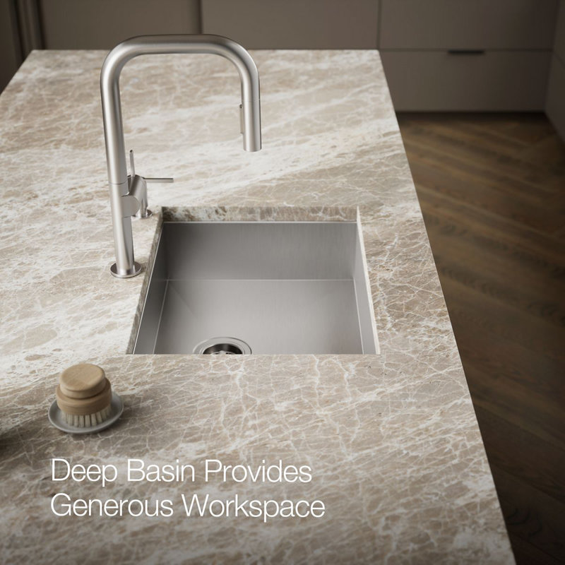 Vault 24-In X 18-1/4-In X 6-1/4-In Undermount Single-Bowl Kitchen Sink