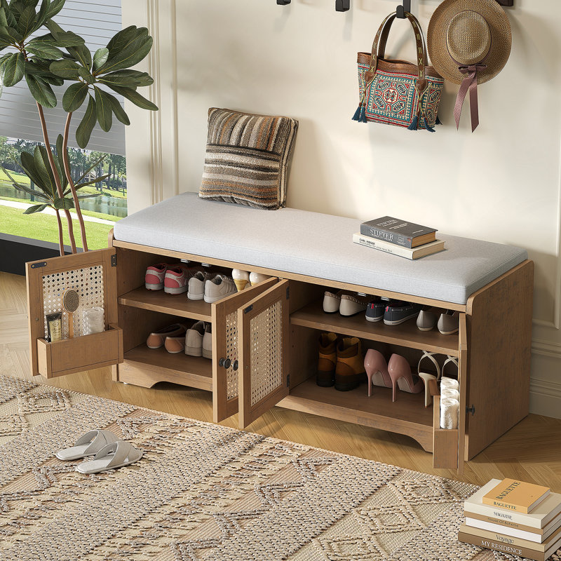 Banc de rangement Rustic, Brun