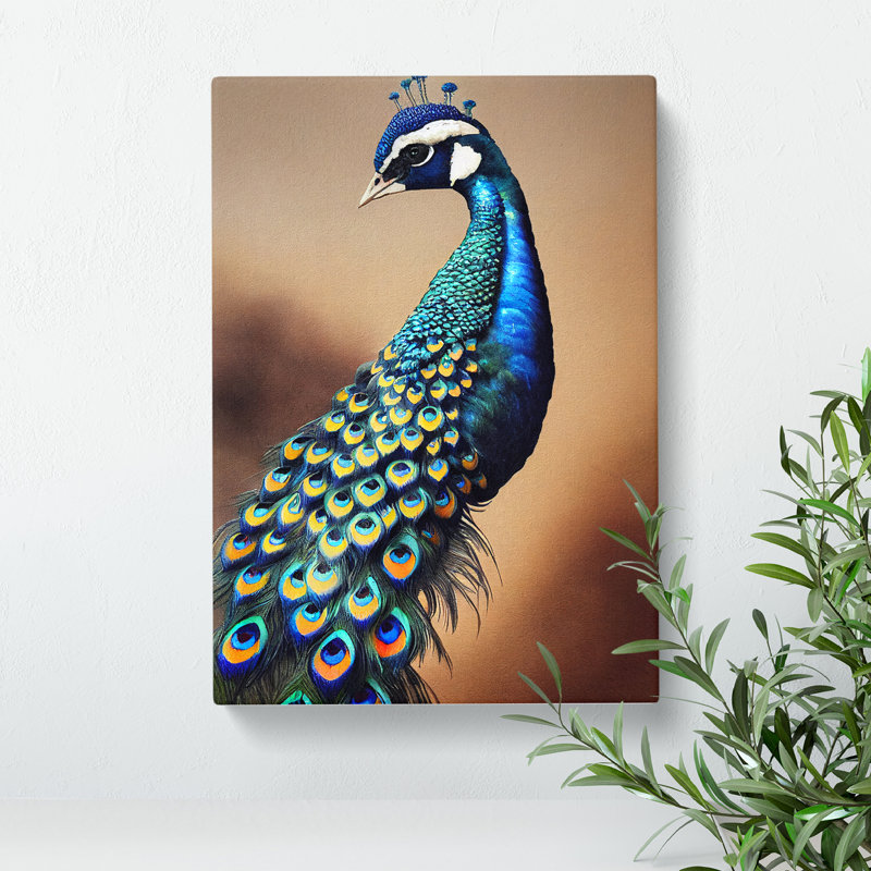 View Of A Peacock No.1 - Wrapped Canvas, 50cm H x 35cm W x 3cm D