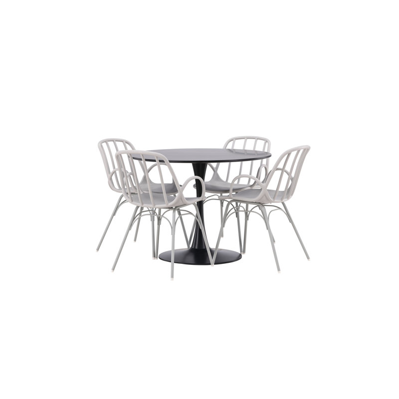 Canales 4 -Person Dining Set, Greige, Greige