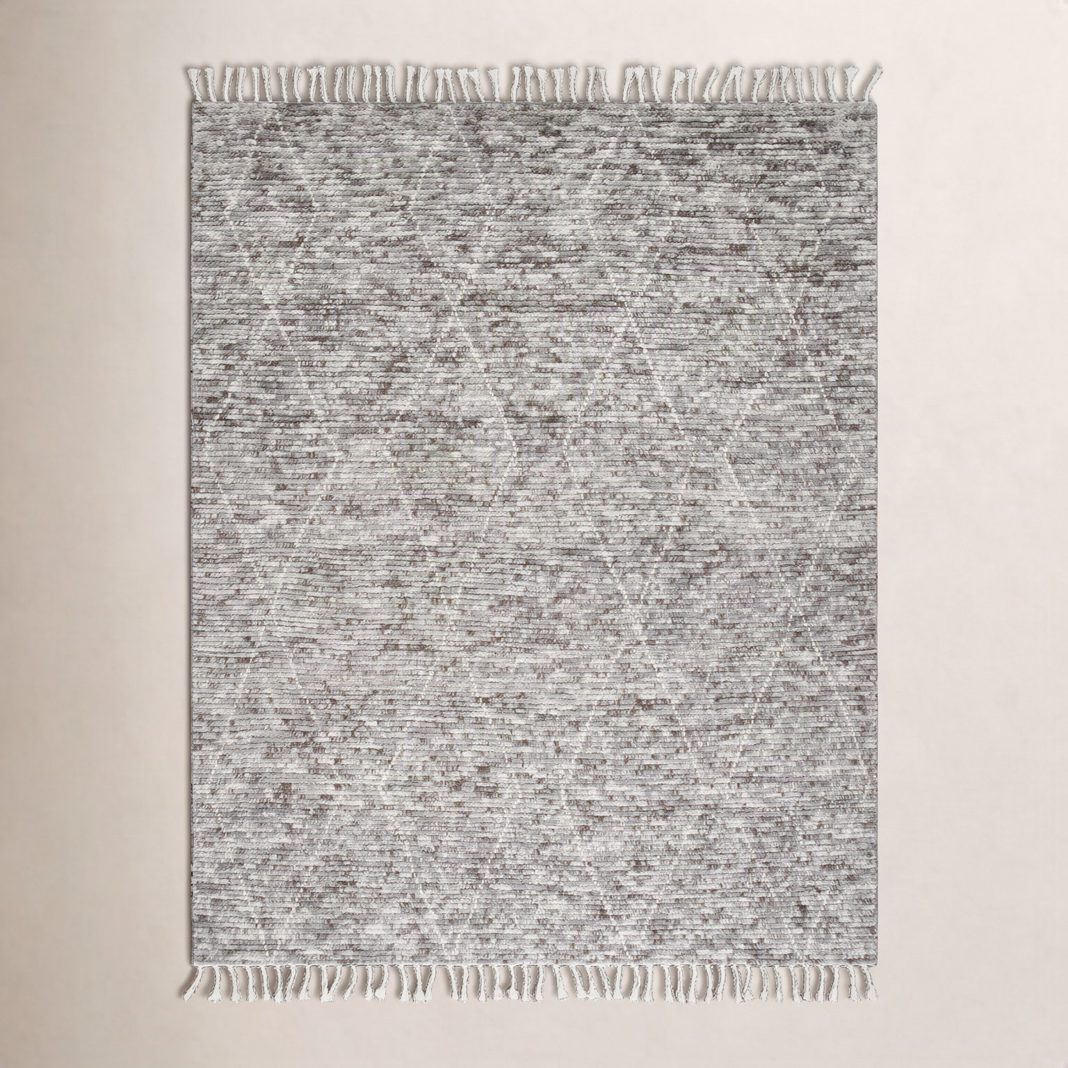 Talon Hand-Knotted Geometric Gray Rug, Rectangle 8' x 10'