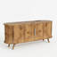 50" TV Stand with Power Outlet & USB Ports, Fluted Modern Entertainment Centre with Storage for TVs up to 55"