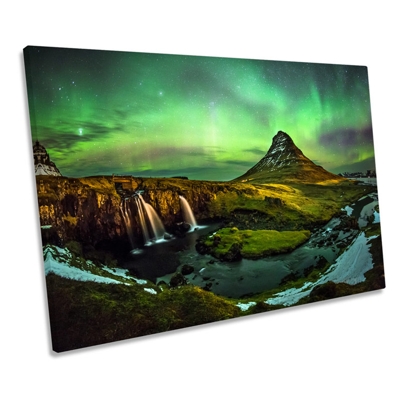 Iceland Green Northern Lights - Wrapped Canvas Print, 30.5cm H x 45.7cm W x 2cm D