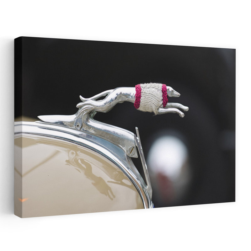 Close-up of a hood ornament of Ford's car Culver City Los Angeles County California USA 1 Piece Wrapped Canvas Wall Art