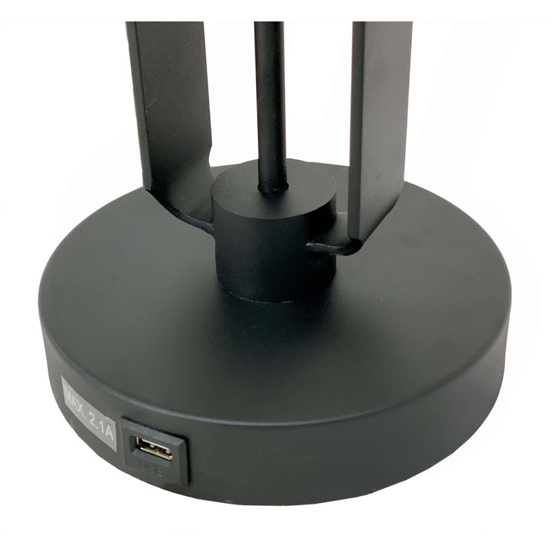 Lampe de table industrielle en fil de fer noir 26 "avec ampoule Edison
