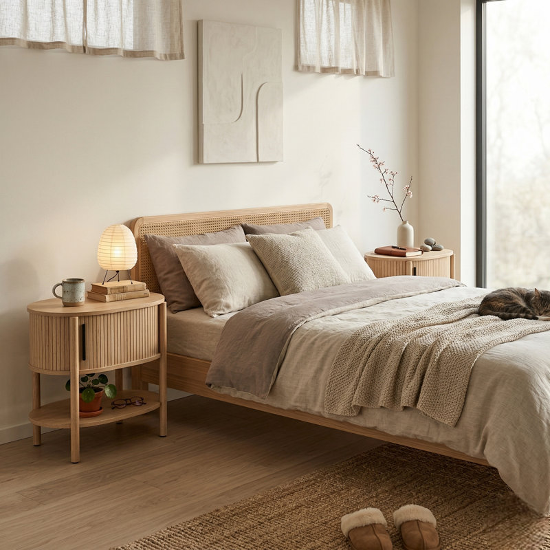 Ace 2-Piece Nightstand Set, Light Oak