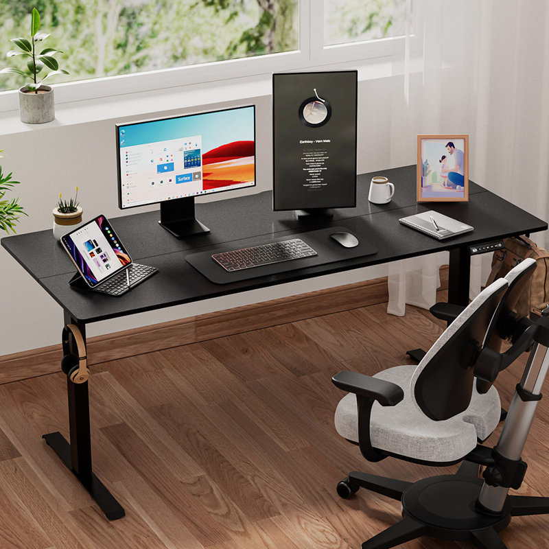 Bureau debout pour bureau à hauteur réglable, Noir, L 48 po x P 24 po