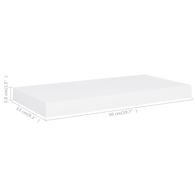 Artamas Floating Shelf, 3.8cm H x 23.5cm W x 120cm D, High Gloss Grey