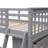 Wooden Twin Over Full Bunk Bed With Six Drawers And Flexible Shelves,Bottom Bed With Wheels-1273547530