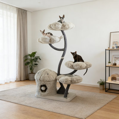 Simple and Creative Gray Cat Climbing Frame