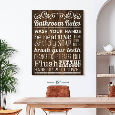 " Classic Bathroom Rules " by TimberType Studio