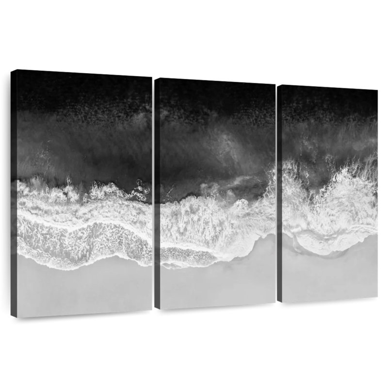 Gillard Waves en noir et blanc, H 28 po x l 45 po