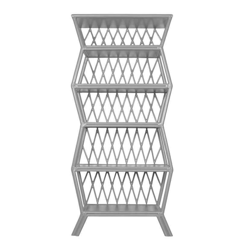 Newtown 80.5"H x 36"W Etagere Bookcase, Light Gray