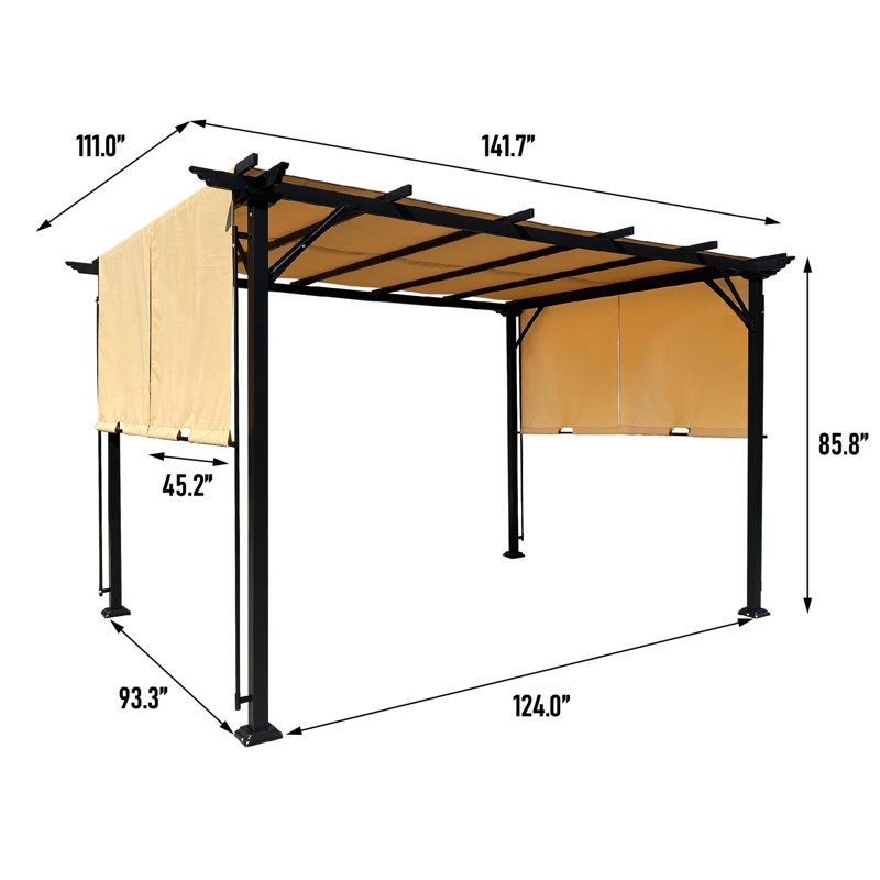 Pavillon de jardin 9,5 x 12 pi avec abri rétractable