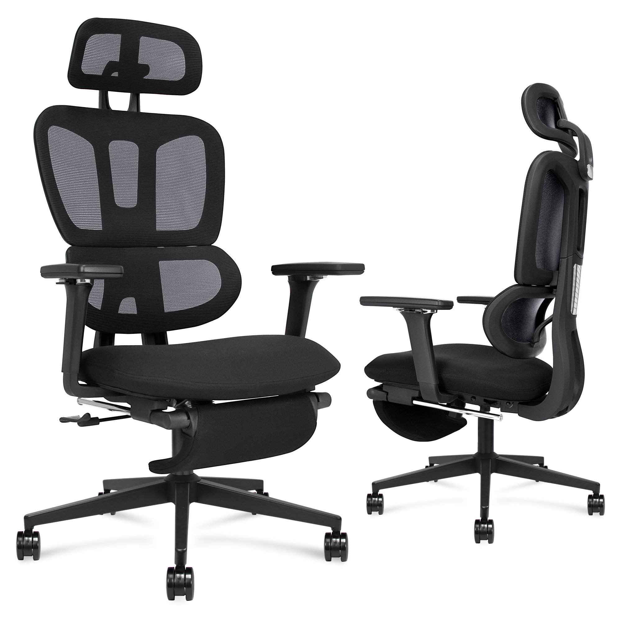 Inbox Zero Pilibbos Ergonomic Office Chair with Retractable Footrest