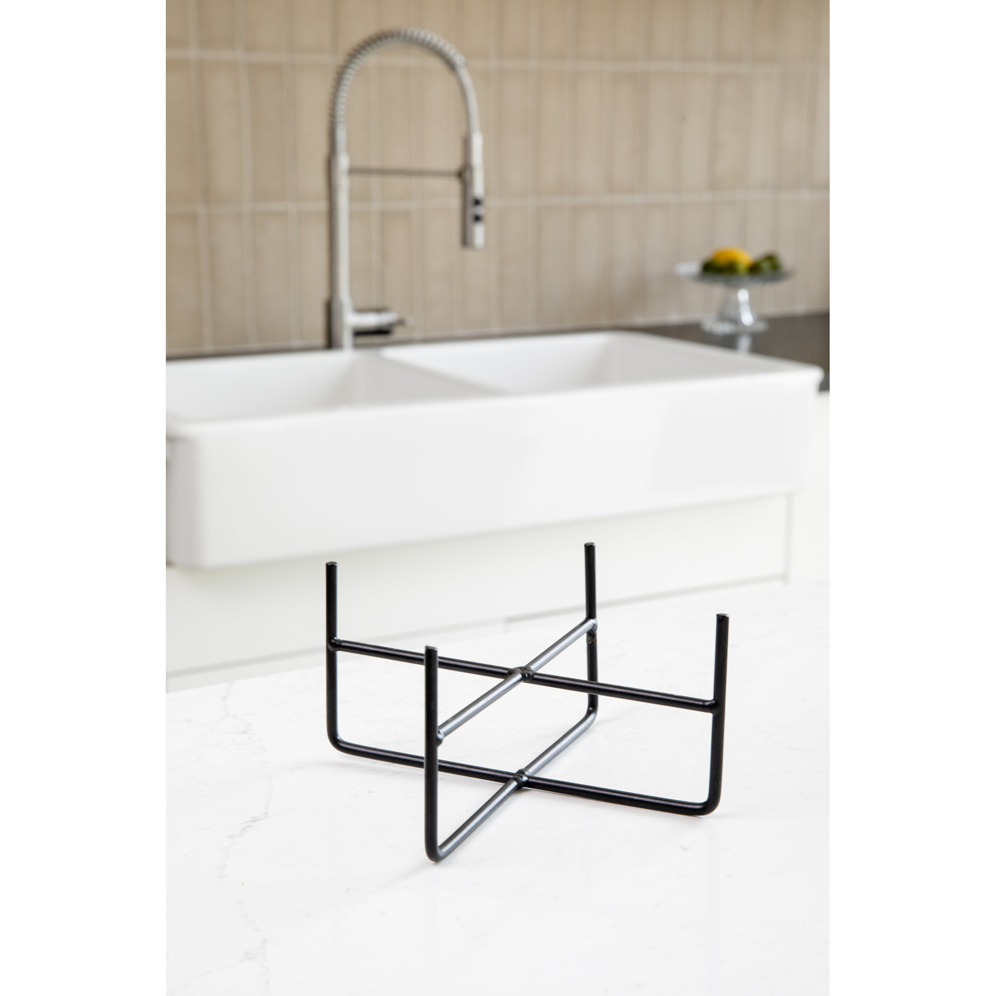 Simple Solid Dog Bowl Stand (Stand Only), Small (3.5"), Black