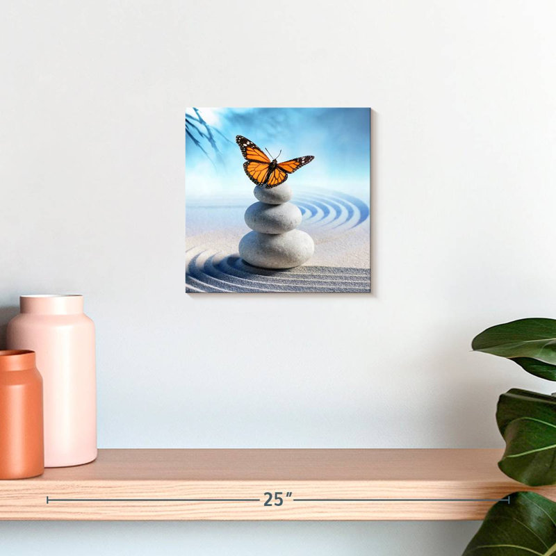 Crowle Zen Garden - papillon orange, H 10 po x l 10 po