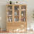 Branigans Wooden Glass Door Bookcase, 3 Pcs 3-Tier Cube Bookshelf Storage Cabinet With Double Drawer And Shelf