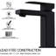 Robinet de lavabo de salle de bain à poignée simple noir mat, fabrication en laiton massif, corrosion, fonction d'économie d'eau, robinet de jet d'aération sans éclaboussure avec bonde escamotable, matériau, économie d'eau,-123114767