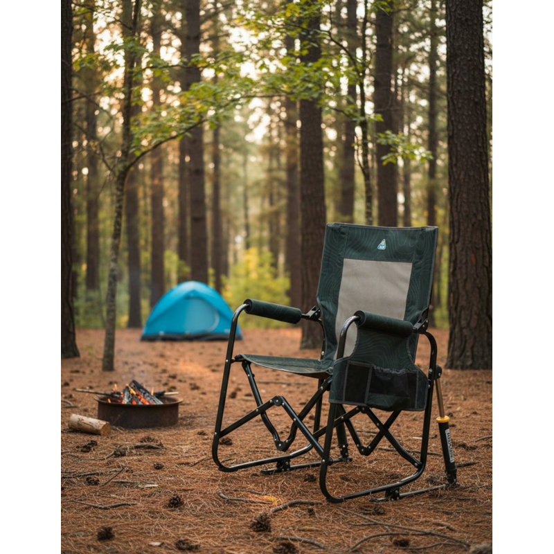 Outdoor Stowaway Rocker Portable Folding Camping Chair, Hunter Topo