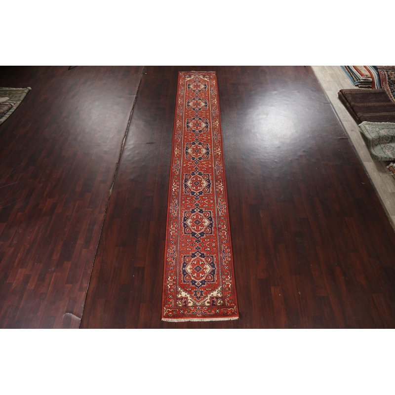 One-of-a-Kind 2'7'' X 15'9'' New Age Runner Wool Area Rug in Red