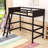 Twin Wooden Loft Bed with Sturdy Ladder