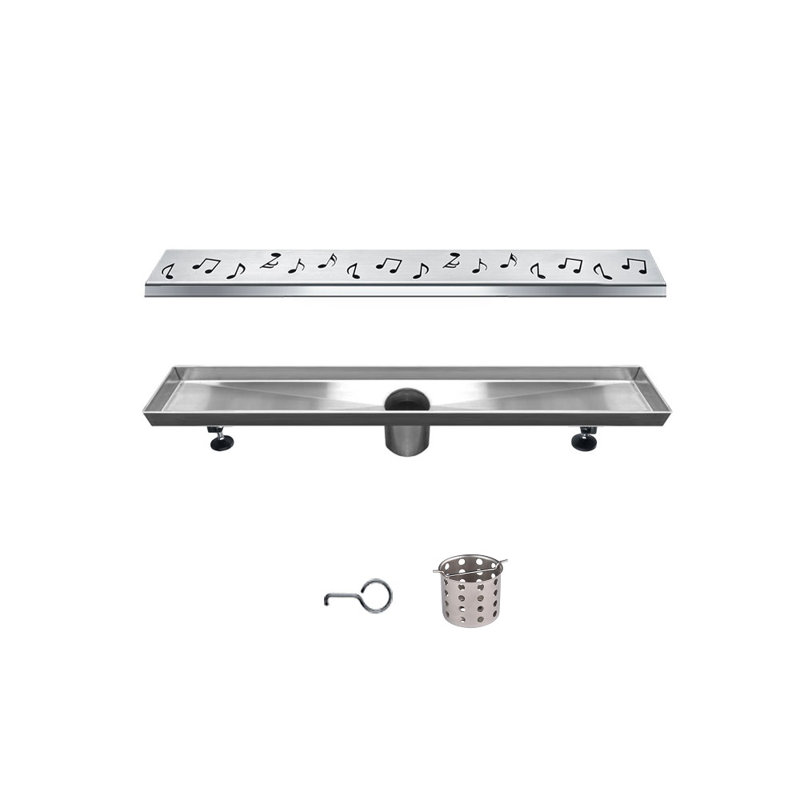 Seine River Series 24 Inch Long Stainless Steel Linear Floor Shower Drain