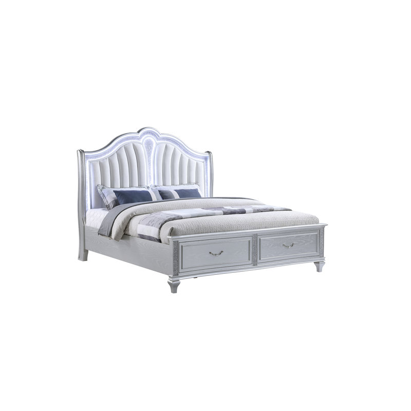 Motomitsu Upholstered Bed Silver, Queen