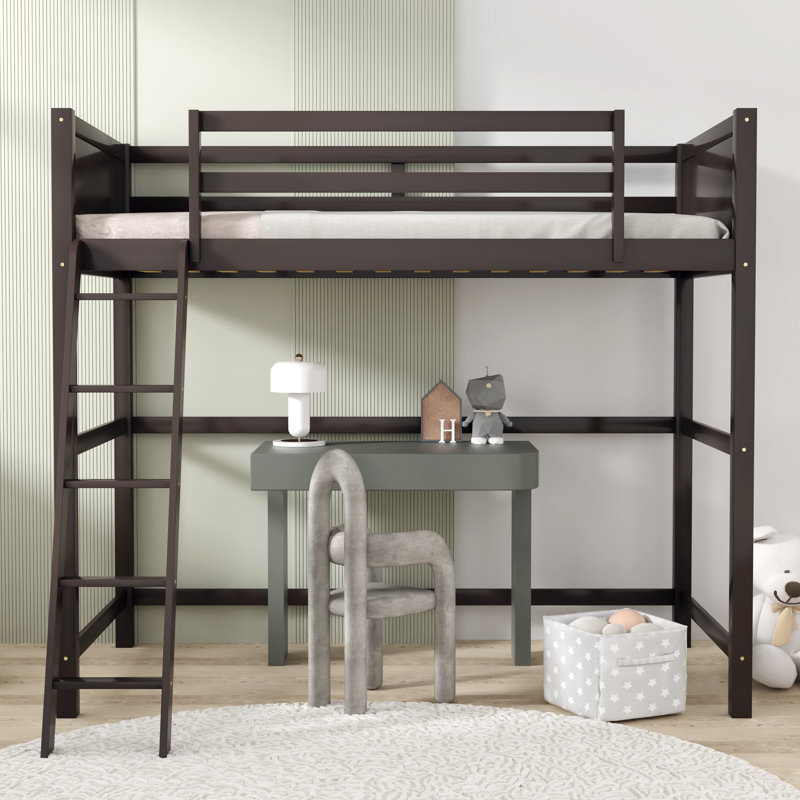 Eryss Kids Twin Loft Bed, Espresso