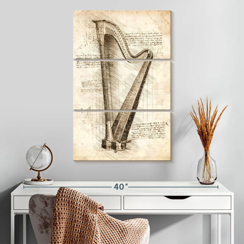 Abarca Old Harp, 32" H x 20" W