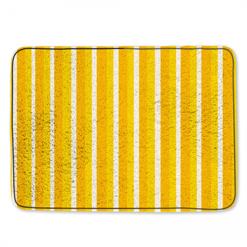 Tapis de bain à rayures, Simple - L 34 po x l 21 po, Rayé jaune