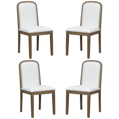Ensemble de chaises de salle à manger de style rétro avec 4 chaises rembourrées pour la salle à manger et le salon (espresso)