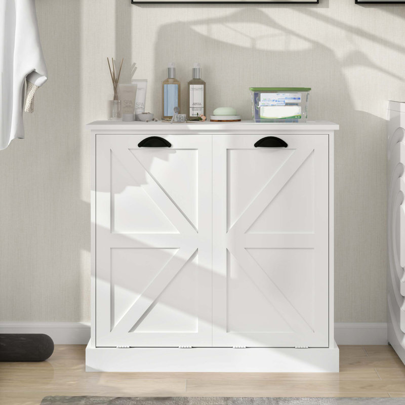 Two-Compartment Tilt-Out Laundry Sorter Cabinet