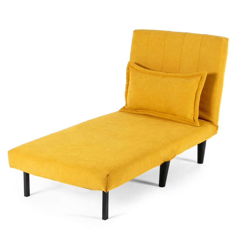 Naraya Upholstered 1 Seater Sofa Bed, Mustard