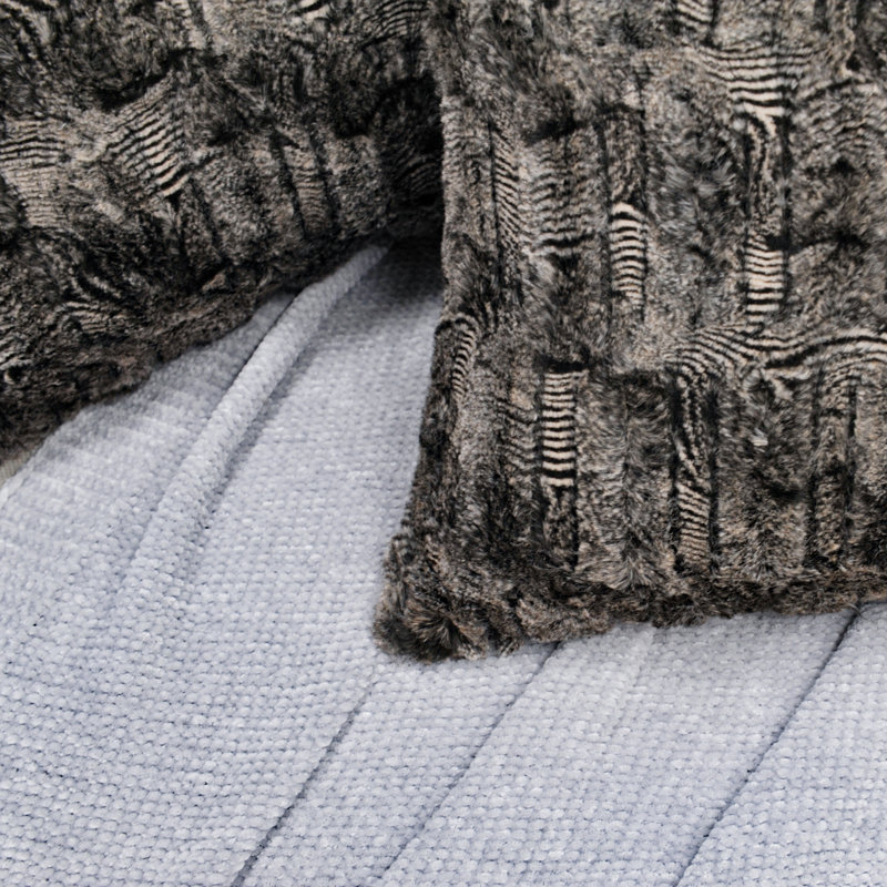 Housses de coussin en fausse fourrure, 14 po x 26 po, Ghana